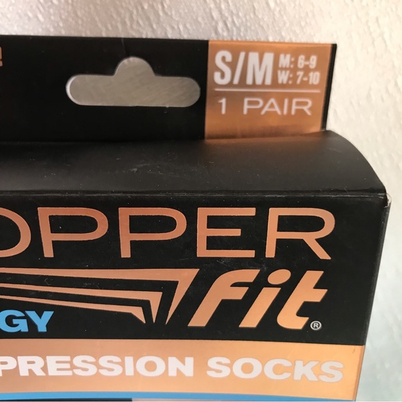 COPPER FIT Black Energy Compression Anti-Odor Knee High Padded Socks NIB - Picture 2 of 9